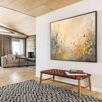 “Wildflower Reverie” - Pastel - Hued Floral Impressionistic Painting On Canvas DKH693