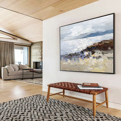 Textured Coastal Scene - Impasto Seascape Painting On Canvas DKH634