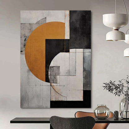 Overlapping Circles & Squares - Geometric Abstract Art CT1207