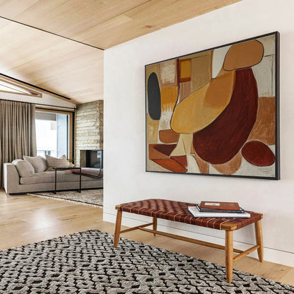 Earth - Tone Abstract “Subtle Earthy Shapes” Painting On Canvas DKH088