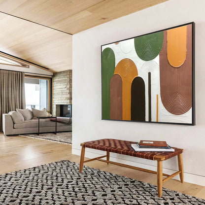 Textured Organic Shapes - 3D - Effect Abstract Painting On Canvas DKH593