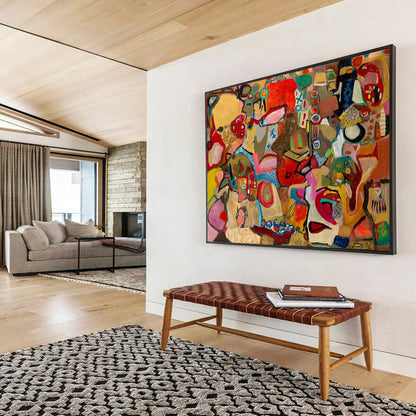 Colorful Abstract Composition - Abstract Expressionist Painting On Canvas DLZ240