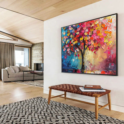 “Rainbow Tree of Life” - Symbolic Impasto Painting On Canvas DKH858