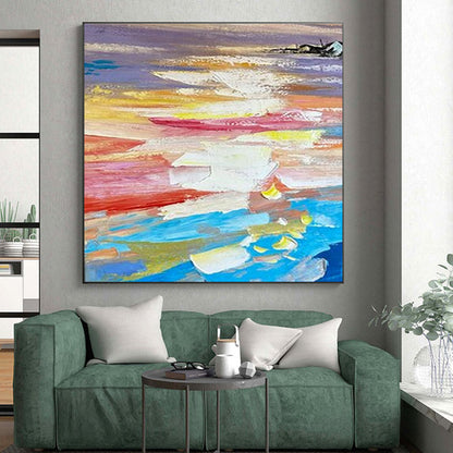 Colorful Sunset - like Blends, “Twilight Rhapsody” - Abstract Landscape Oil Painting CT0724