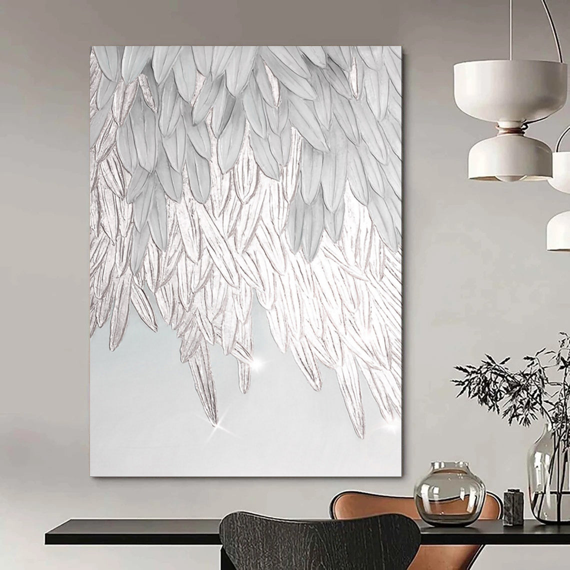 “Silver Angel Wings” - Realistic Textured Art CT2019
