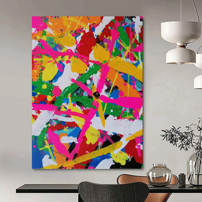 Color Explosion Splatter - Abstract Expressionist Painting On Canvas DKH1260