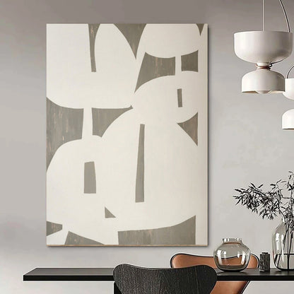 “White - Gray Geometric Cutouts” – Abstract Cutout Art CT0991
