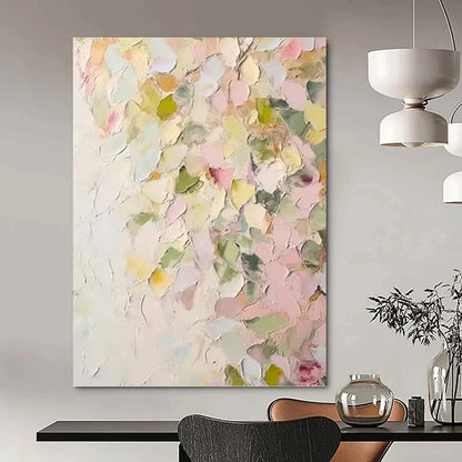 Pastel Floral Impression - Impasto Flower Painting On Canvas DKH1391