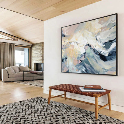 “Colorful Abstract Peaks” Abstract Impasto Painting On Canvas DKH424