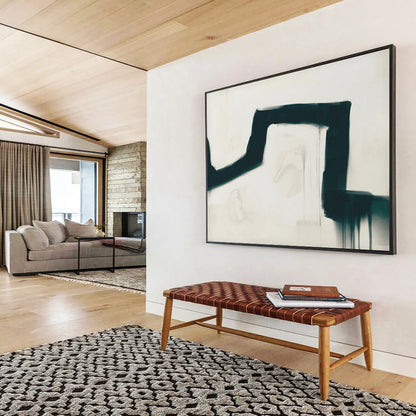 “Abstract Black Form” Expressive Minimalist Painting On Canvas DLZ115