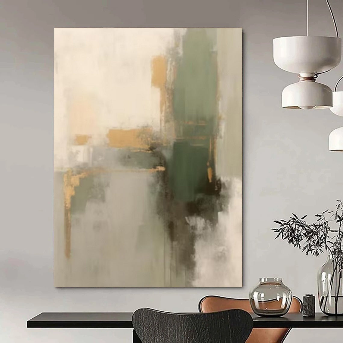 Earthy Tones & Gold Accents - Abstract Geometric Acrylic CT1288
