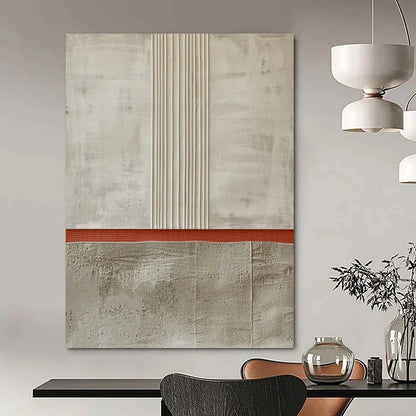 “Neutral Tonal Stripes” - Minimalist Textured Painting On Canvas DTP026