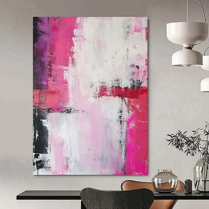 “Pink - Purple Abstract Textures” - Abstract Expressionist Painting On Canvas DTP114