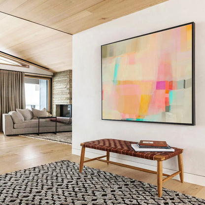 Soft Color Block Abstract - Pastel Hues and Gentle Transitions Painting On Canvas DKH053