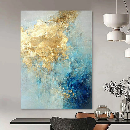 “Blue - Gold Abstract Fusion” - Abstract Expressionist Painting On Canvas DTP071