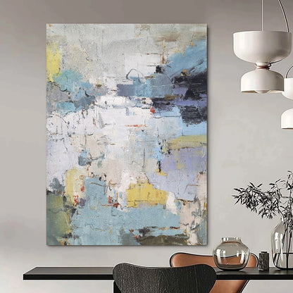 “Colorful, Abstract Cityscape ‘Urban Mosaic’” - Impasto Abstract Painting On Canvas DTP352