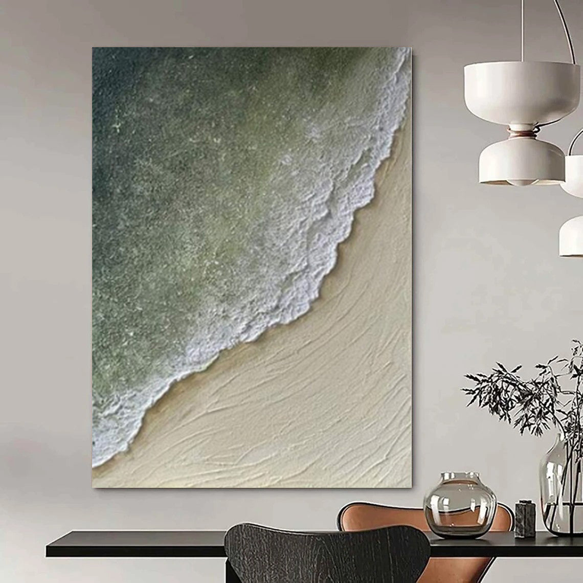 “Textured Coastal Shoreline” – Impasto Seascape Painting CT1084