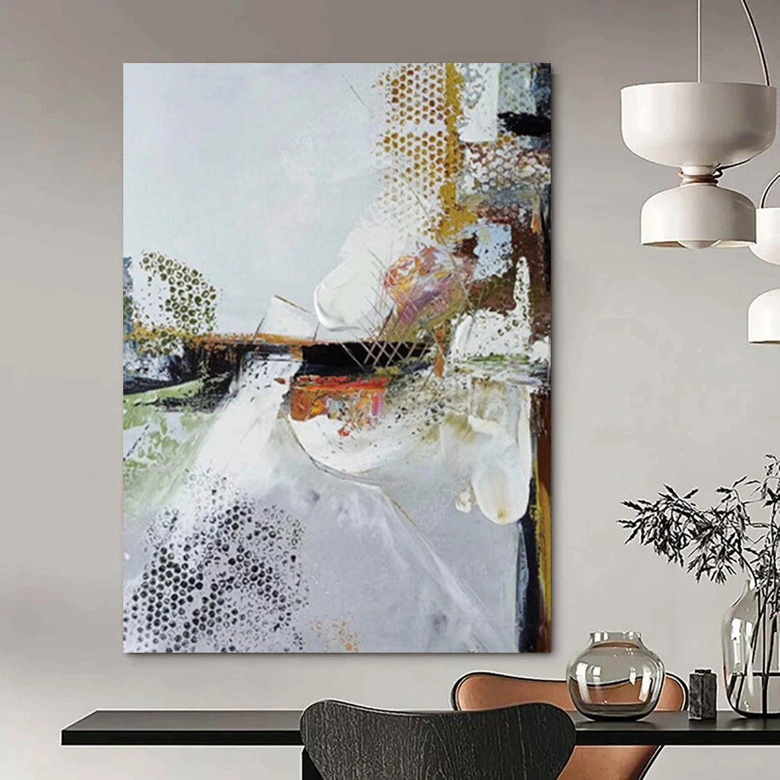 “Textured Abstract Composition” - Mixed - Media Abstract Painting On Canvas DTP047