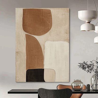 Neutral Tones Abstract Composition - Abstract Painting On Canvas DKH1494