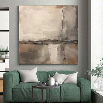 Beige - Gray Textured Blocks, "Subtle Structure" - Abstract Textured Painting CT0711