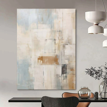 “Pastel Shapes and Thin Lines” – Abstract Minimalist Painting CT1058