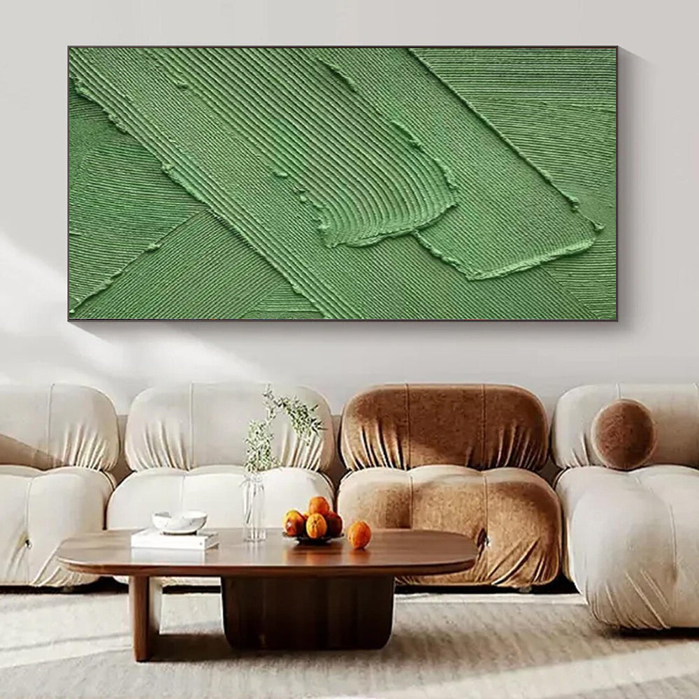 “Green Textured Ridges” Impasto - Style Acrylic Art CT0198