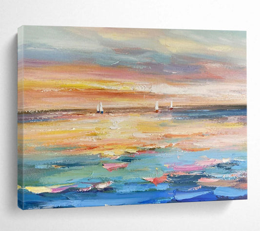 “Harbor Glow” – Impressionistic Seascape Oil Painting CT1742