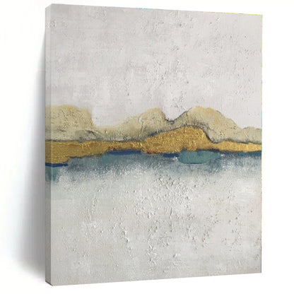 “Gold - Blue Minimalist Landscape” - Abstract Minimalist Art CT0413