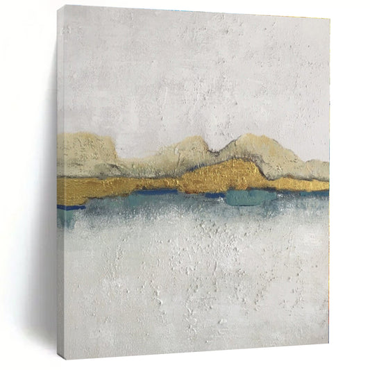 “Gold - Blue Minimalist Landscape” - Abstract Minimalist Art CT0413