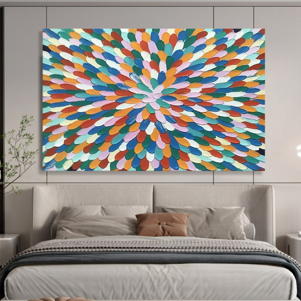 “Rainbow Petals” – Pointillist - Inspired Acrylic Painting CT1743