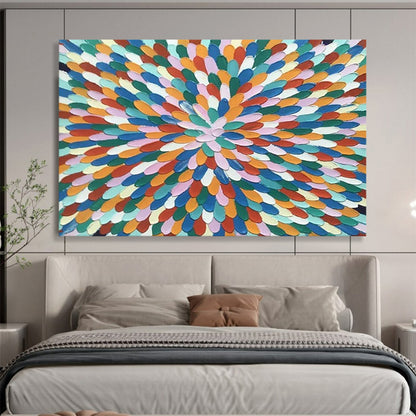 “Rainbow Petals” – Pointillist - Inspired Acrylic Painting CT1743