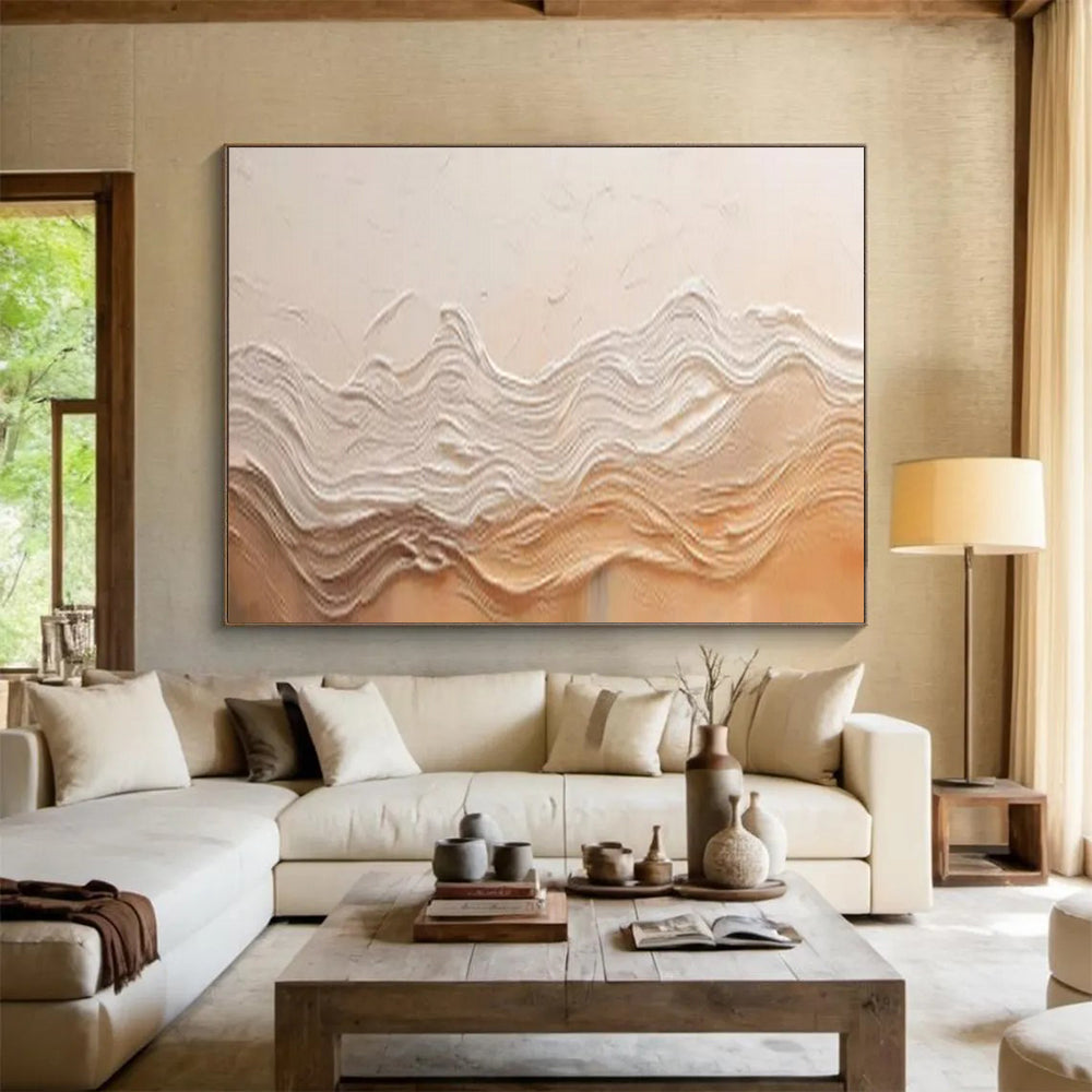 “Textured Wave Serenity” – Cream, beige with raised, wavy textures CT1695