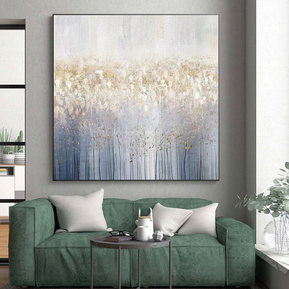 “Gold - Speckled Forest Abstract”，Abstract Landscape Acrylic Painting CT0592