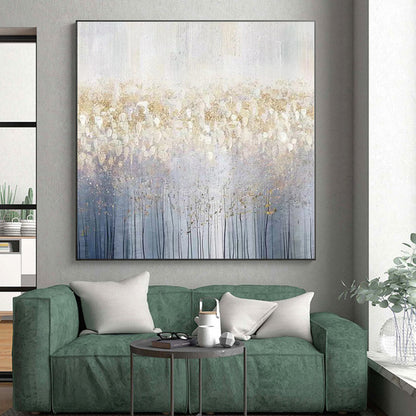 “Gold - Speckled Forest Abstract”，Abstract Landscape Acrylic Painting CT0592