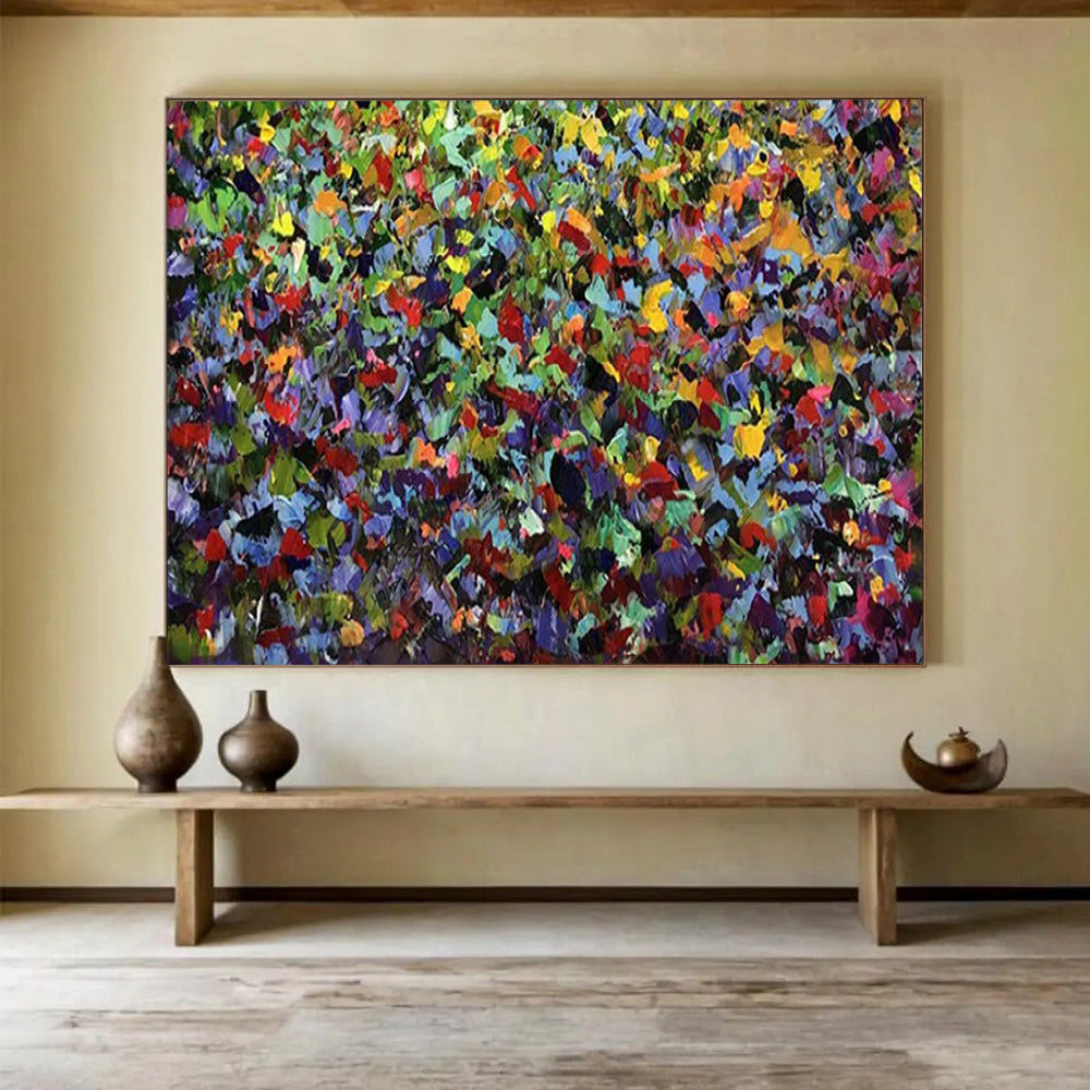 Intense Color Burst in Green - Dominant Field - Expressionistic Acrylic Art CT1798