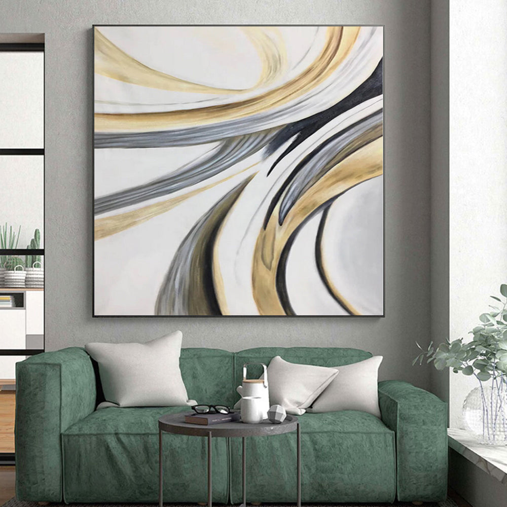 “Textured Black - White Cross” Abstract Acrylic Art CT0320