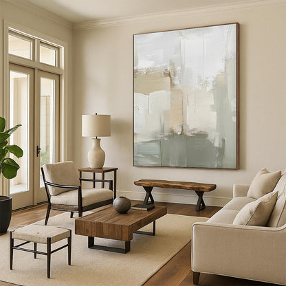 “Neutral Tones Abstract Composition” - Abstract Expressionist Art CT0438