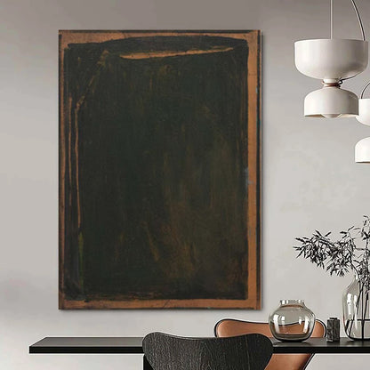 “Dark Green and Brown Edged” Minimalist Oil Art CT0150
