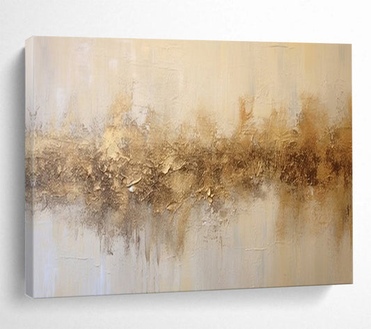 “Textured Gold Strip” - A horizontal strip of textured, metallic gold and brown hues on a light beige background CT1538