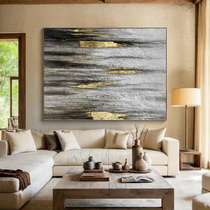 “Gilded Sparkle Drips” Abstract Acrylic Art CT0321