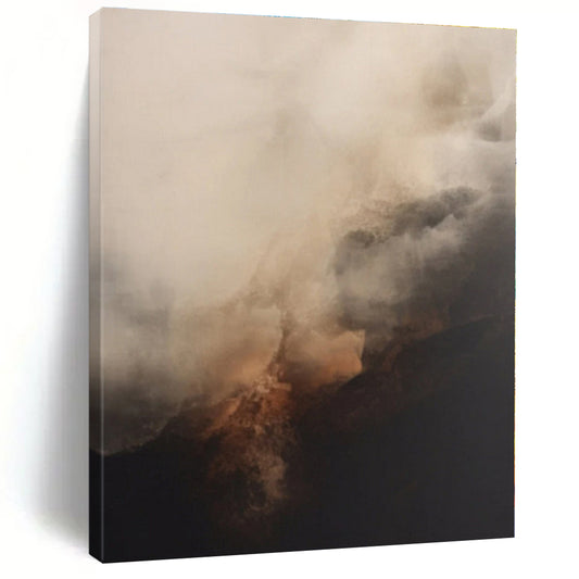 “Misty Brown and Grey Tones”，Abstract Landscape - Inspired Acrylic Painting CT0521