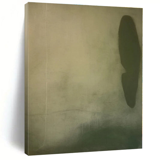 “Subtle Green and Beige Abstract”，Abstract Minimalist Oil Painting CT0577