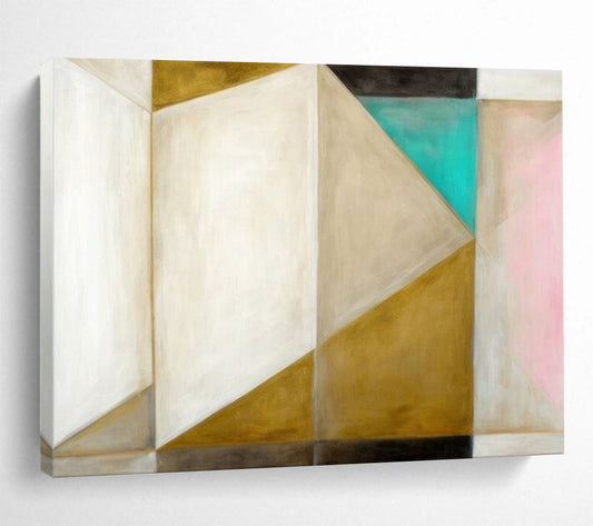 “Geometric Color Blocks” – Minimalist Abstract Acrylic Painting CT1779