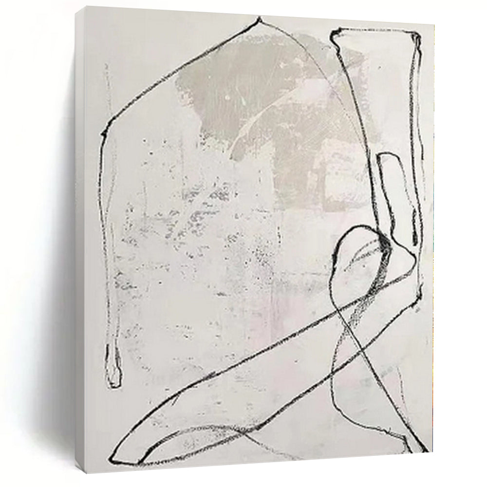 “Black - White Textured Line” Charcoal Drawing CT0163