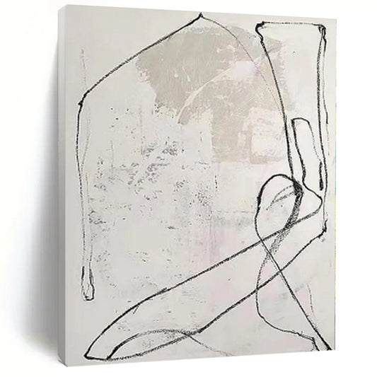 “Black - White Textured Line” Charcoal Drawing CT0163