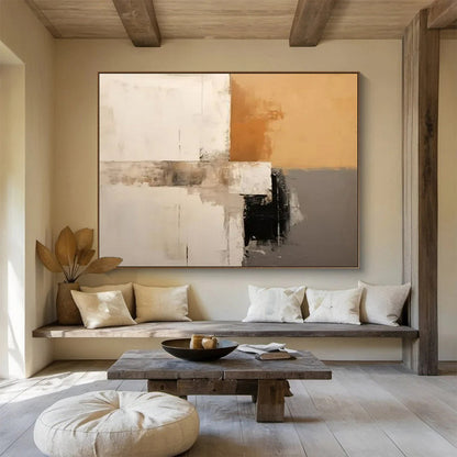 “Warm Block Mix” - White, beige, gray, black; geometric blocks with subtle texture CT1573