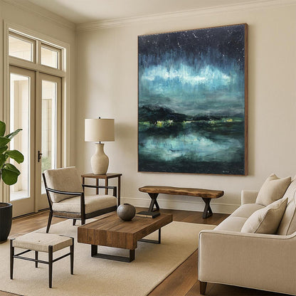 “Starry Night Abstract Landscape” - Abstract Nocturnal Art CT0417