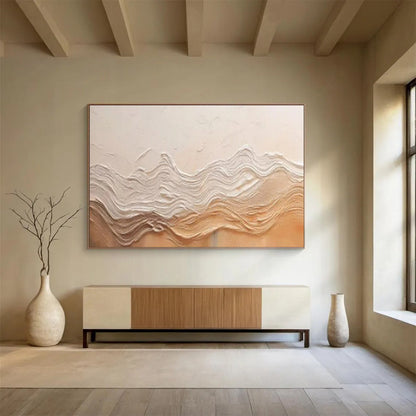 “Textured Wave Serenity” – Cream, beige with raised, wavy textures CT1695