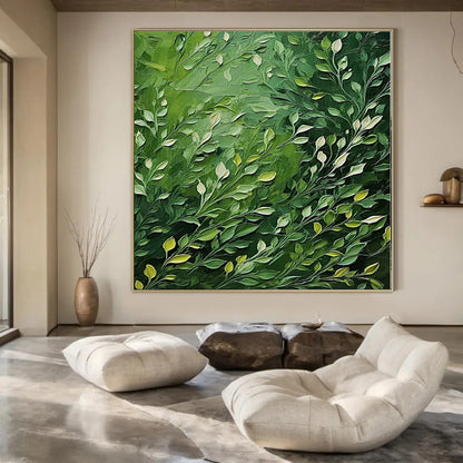 “Green Foliage Impasto” Textured Acrylic Art CT0193