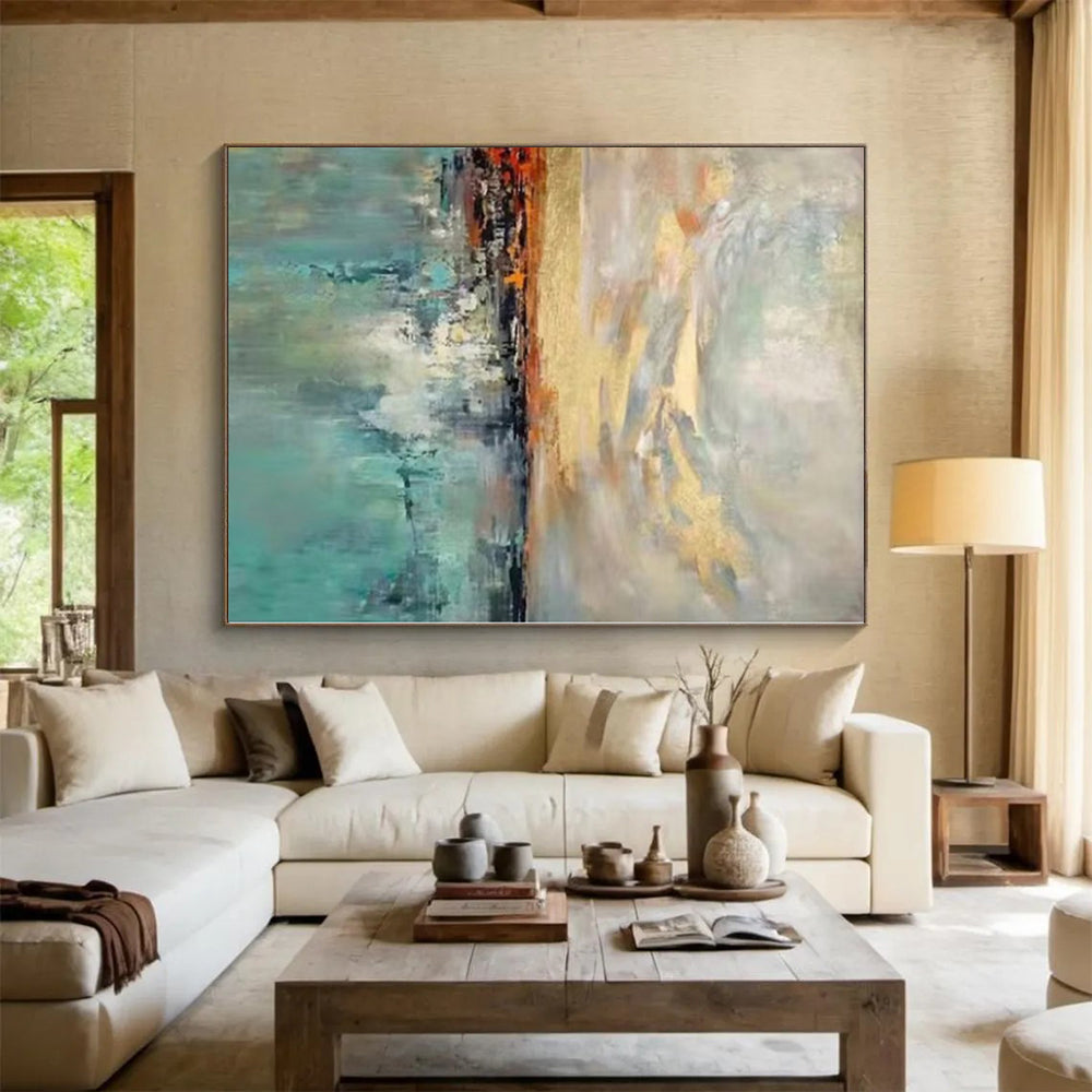 “Colorful Sky & Sea: Impressionistic Abstraction” - Abstract Seascape Painting CT0388